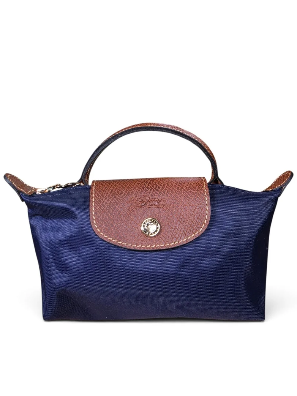Longchamp Le Pliage Original Pouch w/ Handle - Navy Blue Mini Bag (Retail $120)